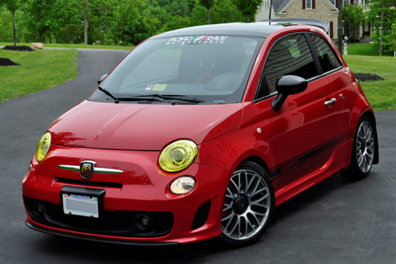 Rally Armor 12+ Fiat 500 (Pop/Sport/Lounge/Abarth) Red Mud Flap w/ White Logo.
