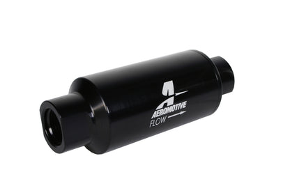 Aeromotive In-Line Filter 10AN 10 Micron Microglass Element Bright-Dip Black 2in OD.