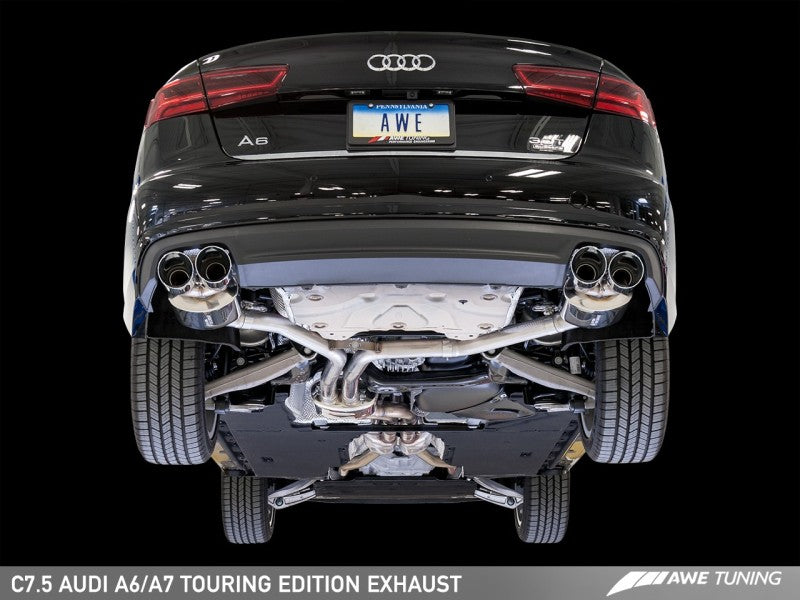 AWE Tuning Audi C7.5 A6 3.0T Touring Edition Exhaust - Quad Outlet Diamond Black Tips.