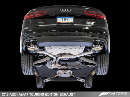 AWE Tuning Audi C7.5 A6 3.0T Touring Edition Exhaust - Quad Outlet Diamond Black Tips.