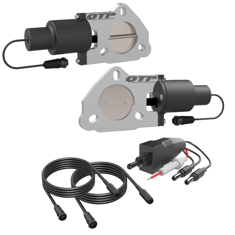 QTP 2.5in Bolt-On QTEC Dual Electric Cutout Valves - Pair.