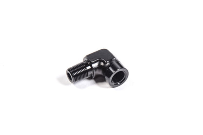Radium Engineering 1/8in NPT Male to Female 90 Degree Fitting.