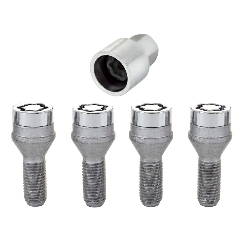 McGard Wheel Lock Bolt Set - 4pk. (Cone Seat) M12X1.5 / 17mm Hex / 25.5mm Shank Length - Chrome.