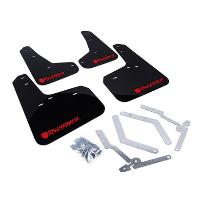 Rally Armor 13+ Ford Focus ST Black Mud Flap w/ Red Logo and Altered Font.