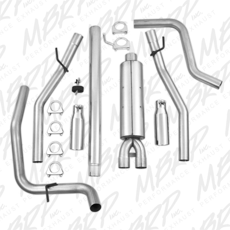 MBRP 2004-2008 Ford F150 4.6/5.4L EC/CC-SB Cat Back Dual Split Rear.