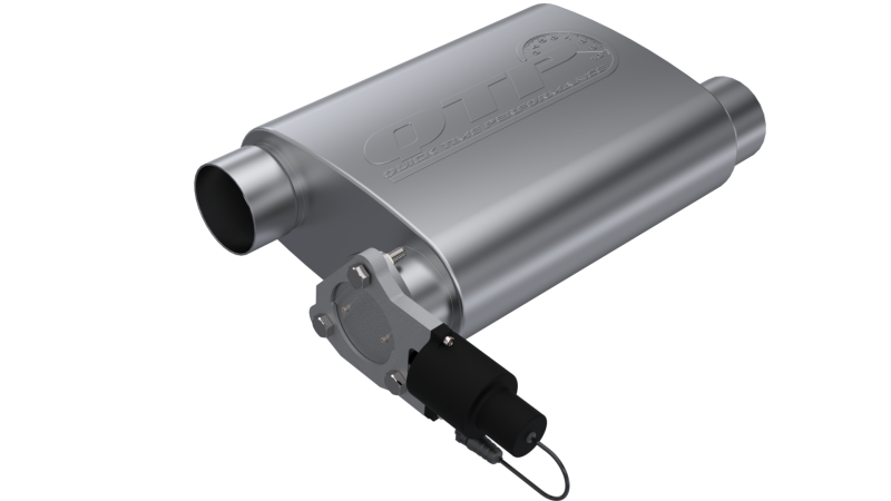 QTP 3in Weld-On 304SS Reverse Screamer Muffler w/Bolt-On QTEC Electric Cutout.