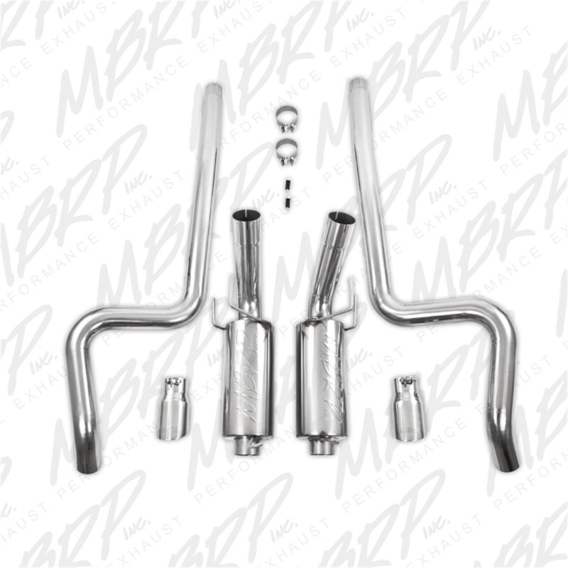 MBRP 11-14 Ford Mustang GT 5.0L Dual Split Rear Street Version T409 3in Cat Back Exhaust System.