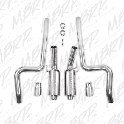 MBRP 11-14 Ford Mustang GT 5.0L Dual Split Rear Street Version T409 3in Cat Back Exhaust System.