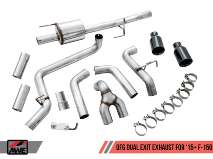 AWE Tuning Dual Exit Performance Exhaust - Diamond Black Tips | 3015-33120