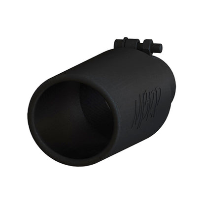MBRP Universal Tip 4in O.D. Angled Rolled End 2.5in inlet 12in length Black.