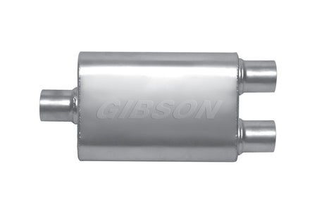 Gibson MWA Superflow Center/Dual Oval Muffler - 4x9x14in/3in Inlet/2.5in Outlet - Stainless.