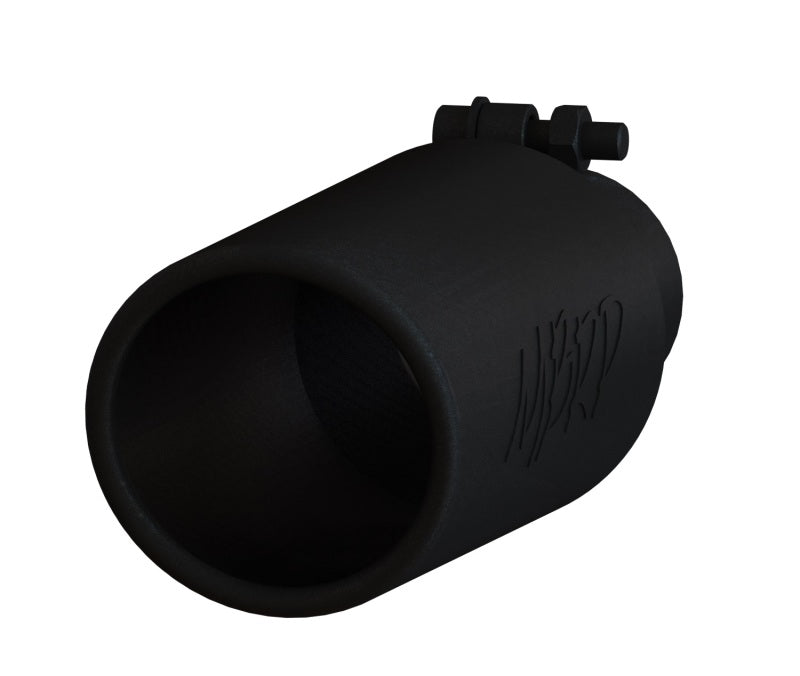 MBRP Universal Tip 4in O.D. Angled Rolled End 2.5in inlet 12in length Black.