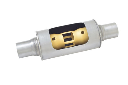 Gibson MWA Superflow Center/Center Round Muffler - 5x10in/3in Inlet/3in Outlet - Stainless.