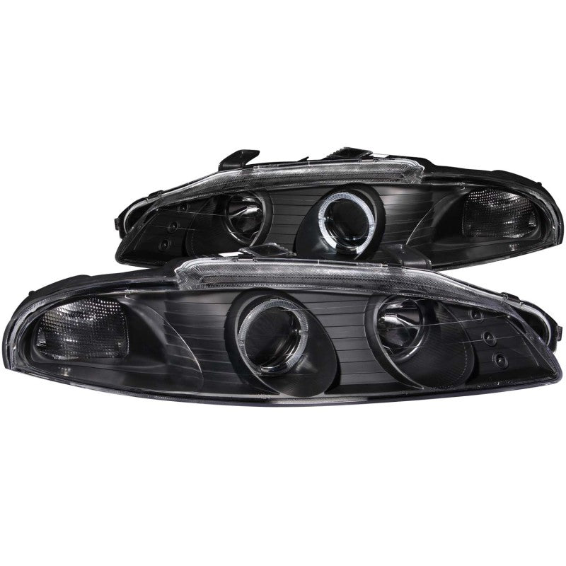 ANZO 1997-1999 Mitsubishi Eclipse Projector Headlights w/ Halo Black G2.