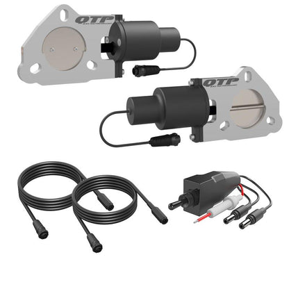 QTP 2.25in Bolt-On QTEC Dual Electric Cutout Valves - Pair.
