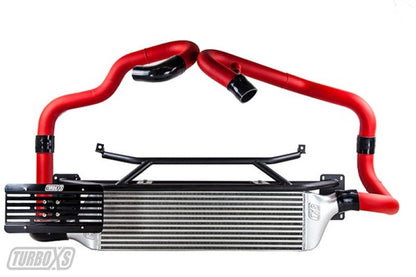 Turbo XS FMIC 2015-2017 Subaru STi - Wrinkle Red Pipes.