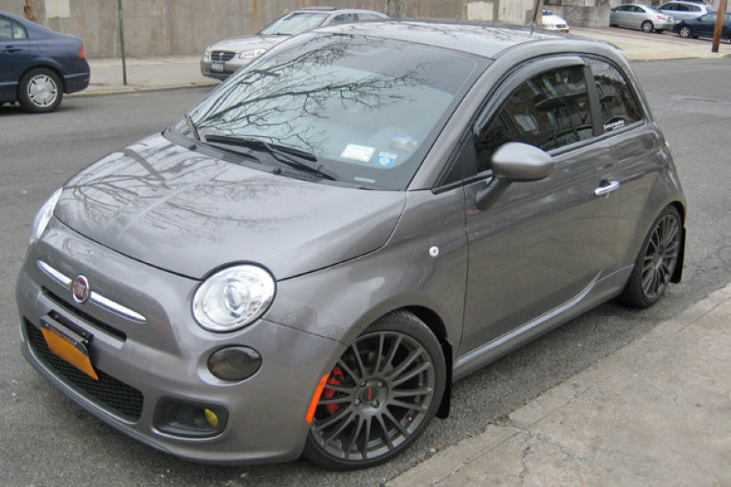 Rally Armor 12+ Fiat 500 (Pop/Sport/Lounge/Abarth) Black Mud Flap w/ Red Logo.