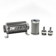 DeatschWerks Stainless Steel 5/16in 10 Micron Universal Inline Fuel Filter Housing Kit (110mm).