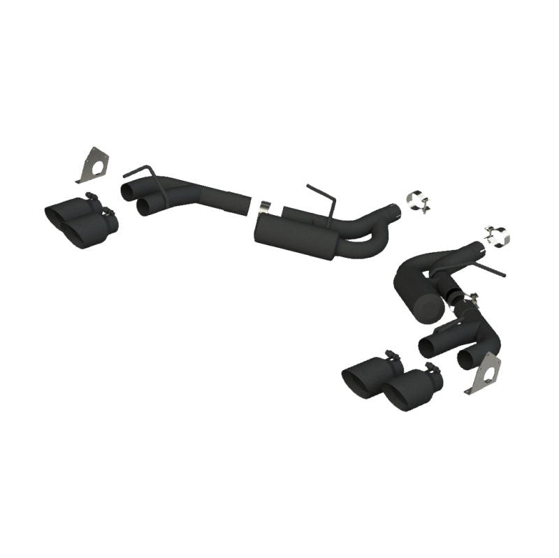 MBRP 16-19 Chevrolet Camaro V6 2.5in BLK NPP Dual Axle Back Exhaust w/ 4in Quad Dual Wall Tips.