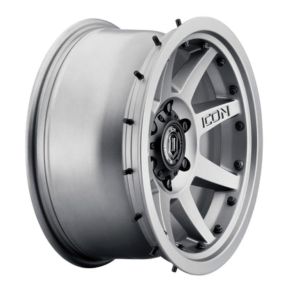 ICON Rebound Pro 17x8.5 5x5 -6mm Offset 4.5in BS 71.5mm Bore Titanium Wheel.
