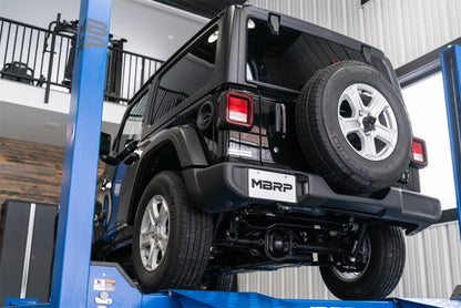MBRP 18-20 Jeep Wrangler JL 2.5in Single Rear Exit Cat Back Exhaust - Aluminum.