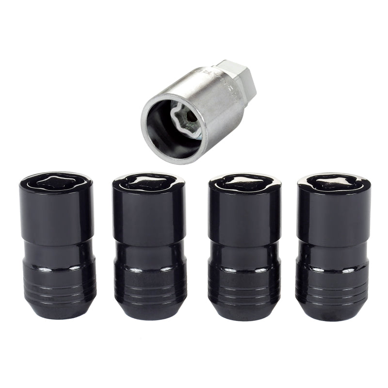 McGard Wheel Lock Nut Set - 4pk. (Cone Seat) M14X1.5 / 21mm & 22mm Dual Hex / 1.639in. L - Black.
