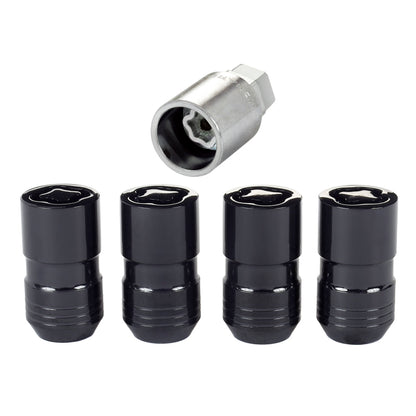 McGard Wheel Lock Nut Set - 4pk. (Cone Seat) M14X1.5 / 21mm & 22mm Dual Hex / 1.639in. L - Black.