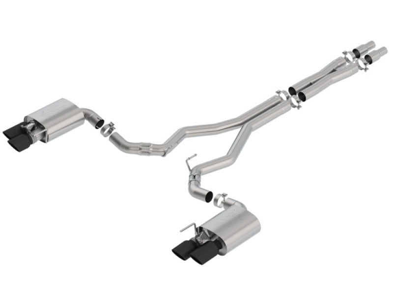 Borla 2018 Ford Mustang GT 5.0L AT/MT 3in ATAK Catback Exhaust Black Chrome Tips w/ Valves.