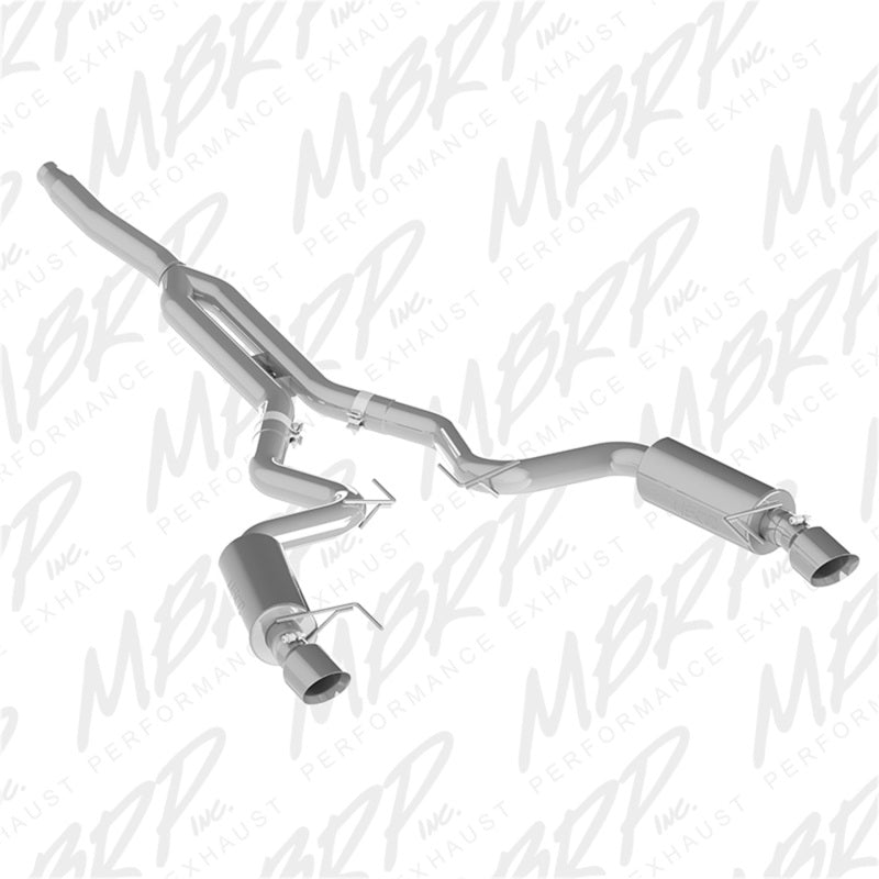 MBRP 15-19 Ford Mustang EcoBoost 2.3L Alum 3in Cat Back Dual Split Rear Exit (Race Version).