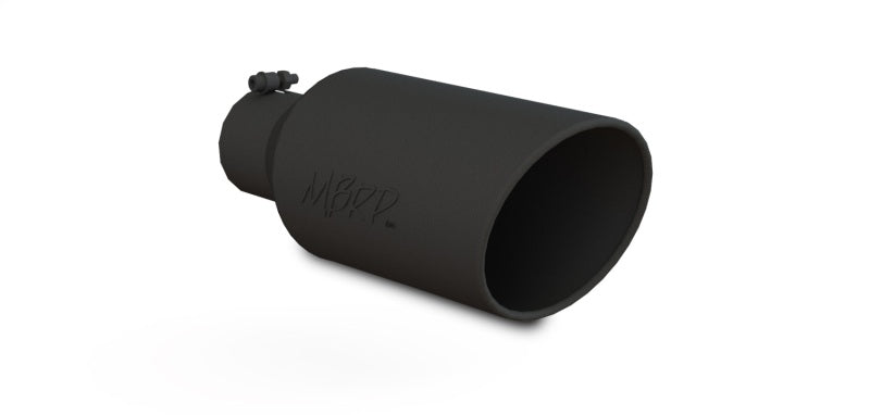 MBRP Universal Exhaust Tip 7in O.D. Rolled End 4in Inlet 18in Length - Black.