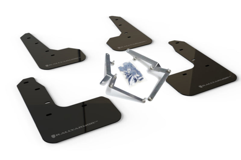 Rally Armor 17-19 Honda Civic Sport Touring Black UR Mud Flap w/ Dark Grey Logo.