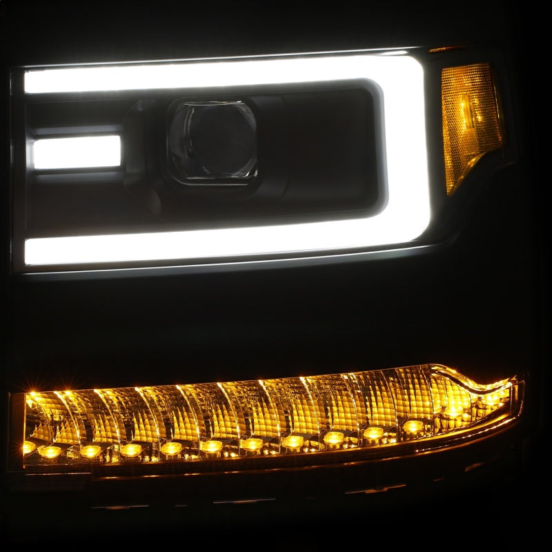 ANZO 16-17 Chevy Silverado 1500 Prjctr. Headlight Plank Styl. w/Amber (Only Work w/HID Equip. Truck).