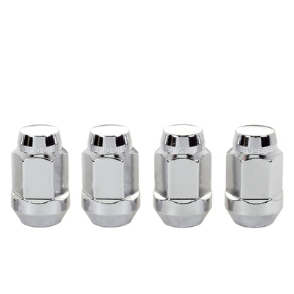 McGard Hex Lug Nut (Cone Seat Bulge Style) M14X1.5 / 22mm Hex / 1.635in. Length (4-Pack) - Chrome.