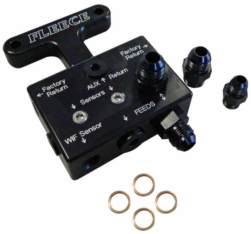Fleece Performance 03-07 Dodge 5.9L / 07.5-09 6.7L Cummins 3rd Gen Fuel Distribution Block.