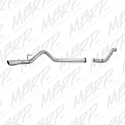 MBRP 11-14 Ford 6.7L F-250/350/450 4in Filter Back Single Side Exit Alum and Down Pipe Exhaust.