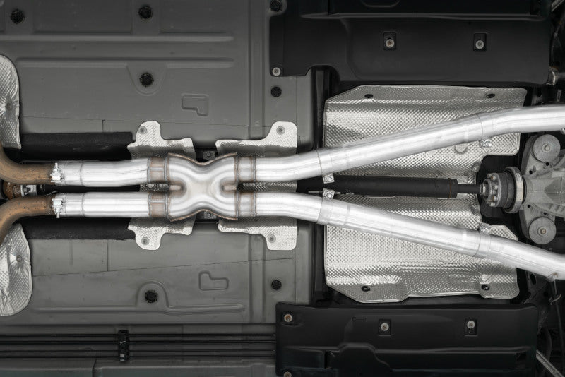 MBRP 15-16 Dodge Challenger 5.7L HEMI SS 3in Quad Split Rear Exit w/ Carbon Fiber Tips - T304.