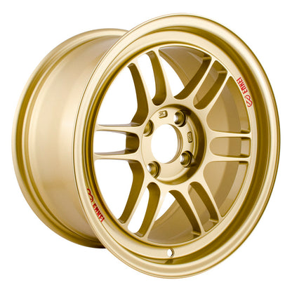 Enkei RPF1 15x8 4x100 28mm Offset 75mm Bore Gold Wheel.