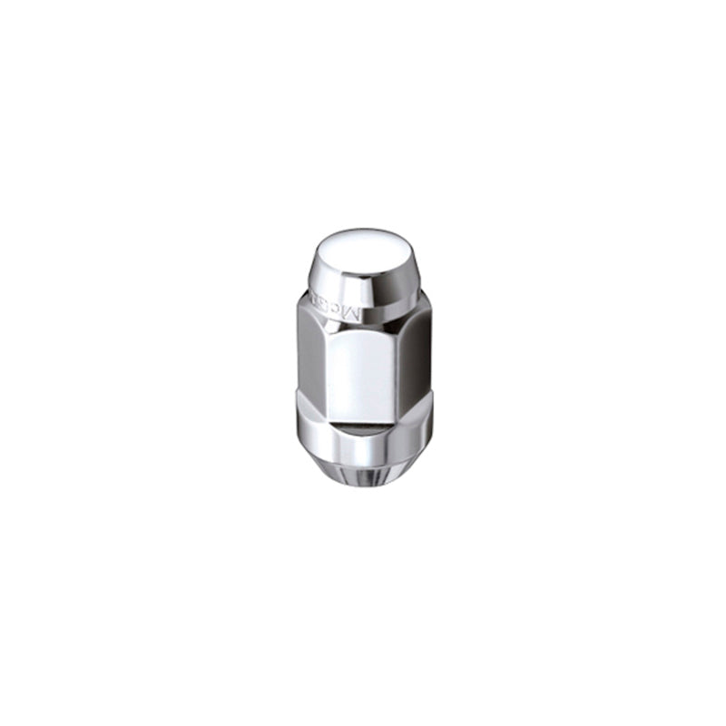 McGard Hex Lug Nut (Cone Seat Bulge Style) M14X1.5 / 22mm Hex / 1.635in. Length (4-Pack) - Chrome.