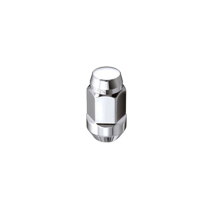 McGard Hex Lug Nut (Cone Seat Bulge Style) M14X1.5 / 22mm Hex / 1.635in. Length (4-Pack) - Chrome.