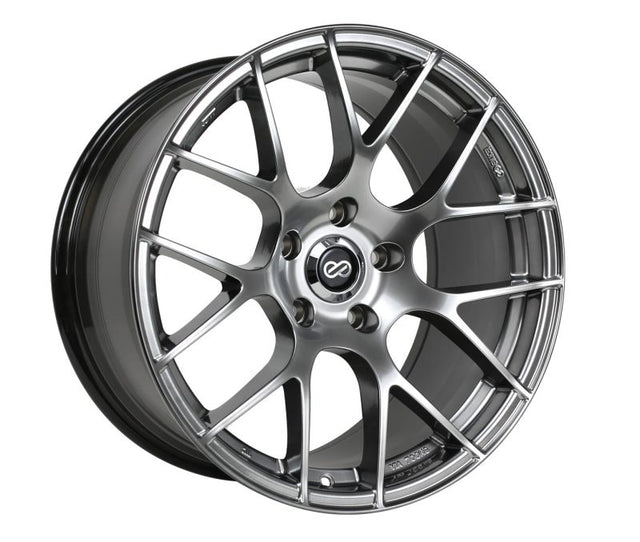 Enkei Raijin 18x8 45mm Offset 5x114.3 Bolt Pattern 72.6 Bore Dia Hyper Silver Wheel.