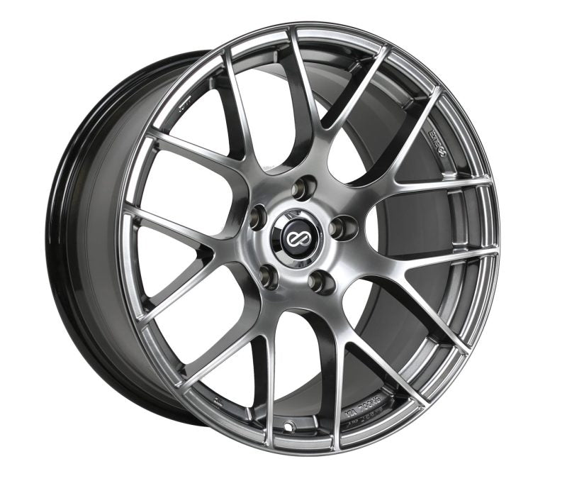 Enkei Raijin 18x8.5 45mm Offset 5x100 Bolt Pattern 72.6 Bore Diameter Hyper Silver Wheel.