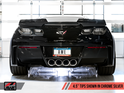 AWE Tuning 14-19 Chevy Corvette C7 Z06/ZR1 (w/o AFM) Track Edition Axle-Back Exhaust w/Chrome Tips.