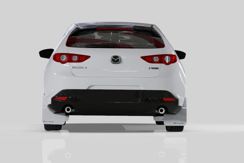Rally Armor 2019+ Mazda3 GT Sport Hatch UR Red Mud Flap w/ White Logo.
