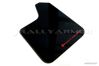 Rally Armor Universal fitment (no hardware) UR Black Mud Flap w/ Red Logo.