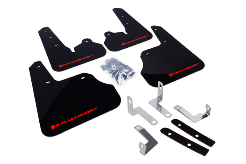 Rally Armor 12+ Subaru Impreza 5dr Hatch/4dr Sedan UR Black Mud Flap w/ Red Logo.