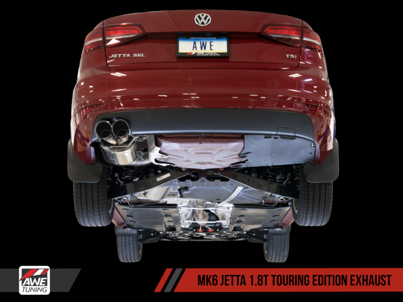 AWE Tuning Mk6 GLI 2.0T - Mk6 Jetta 1.8T Touring Edition Exhaust - Diamond Black Tips.