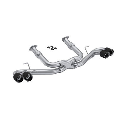 MBRP T304 Catback Quad Split Rear Exit Exhaust - Carbon Tips | S70423CF