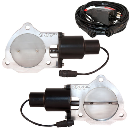 QTP 3.5in Bolt-On QTEC Dual Electric Cutout Valves - Pair.