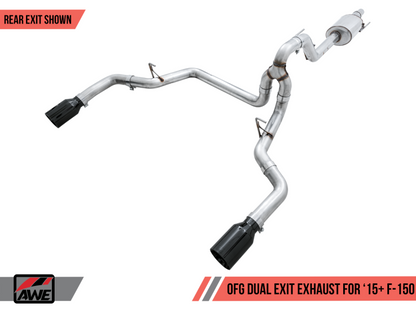 AWE Tuning Dual Exit Performance Exhaust - Diamond Black Tips | 3015-33120