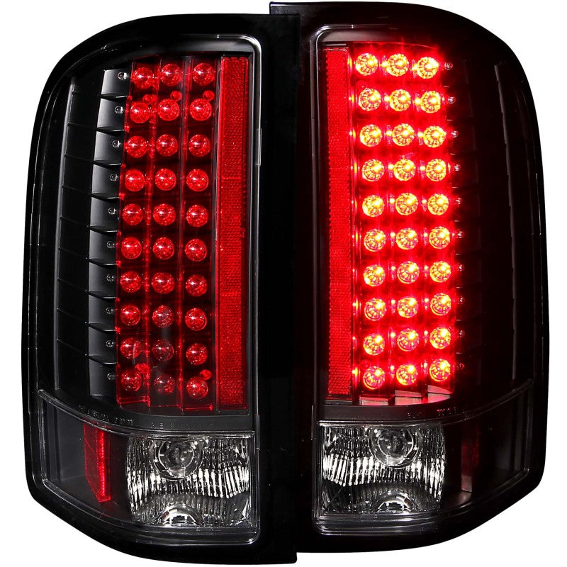 ANZO 2007-2013 Chevrolet Silverado 1500 LED Taillights Black.
